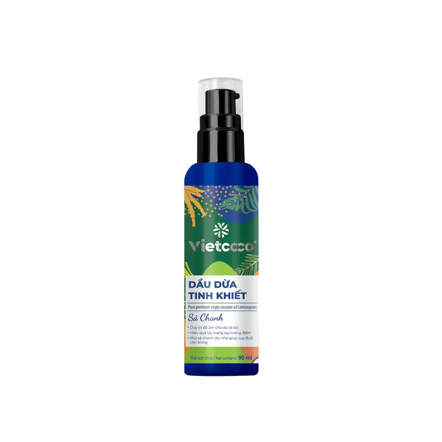 Vietcoco Dầu dừa tinh khiết 90ml (hương sả chanh) Vietcoco Dầu dừa tinh khiết 90ml (hương sả chanh)