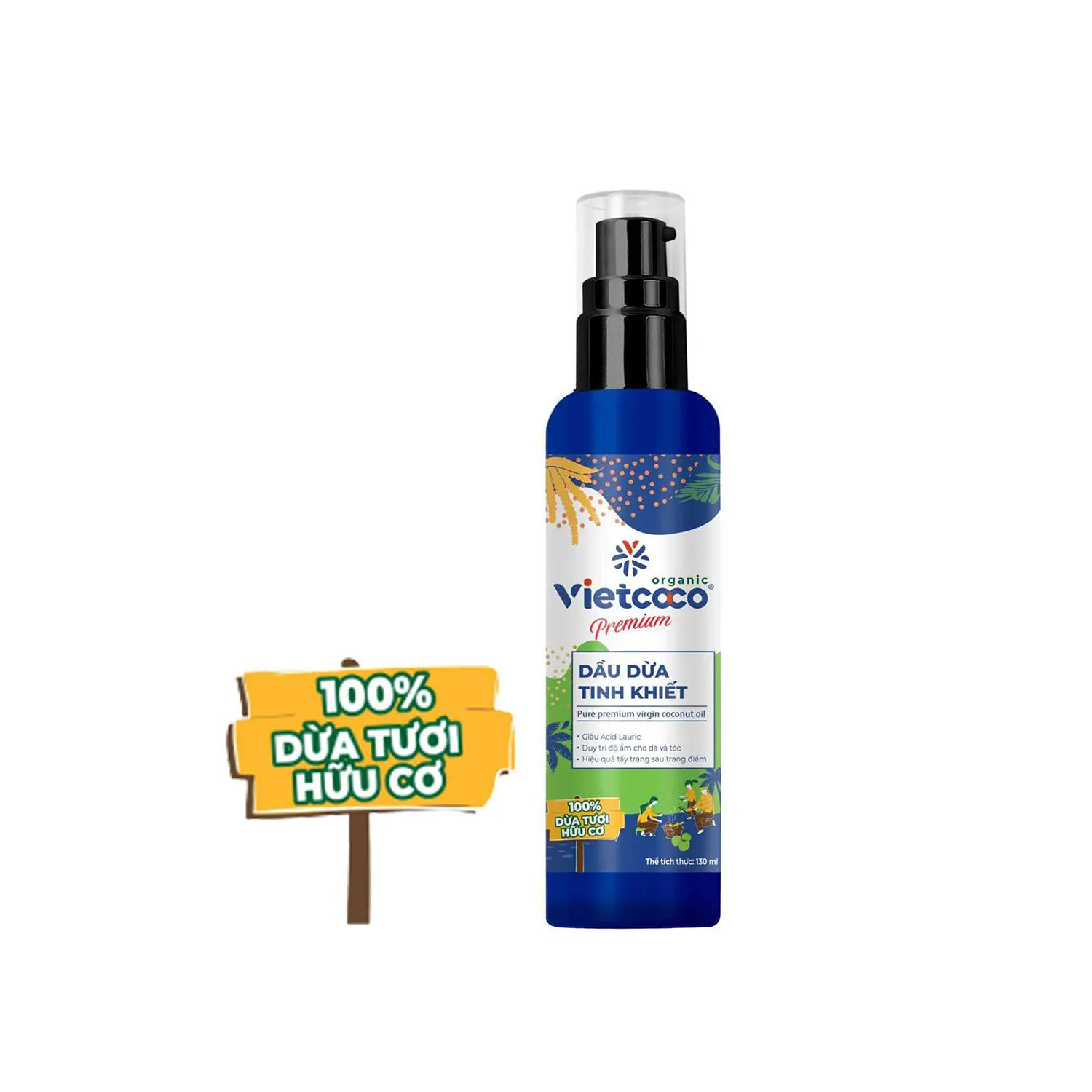 Vietcoco Dầu dừa tinh khiết Organic Vietcoco Dầu dừa tinh khiết Organic